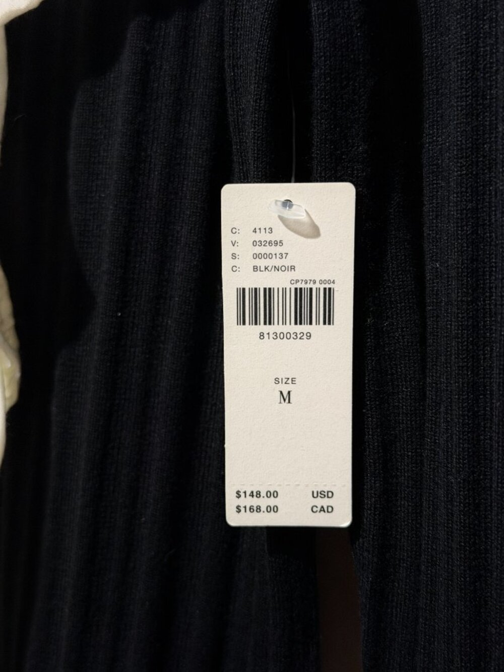 NWT by Anthropologie Black Ribbed Knit Ruffle Collar Layered Sweater Top - M - Picture 9 of 16